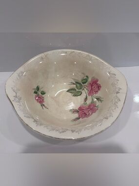 Vintage J & G Meakin SOL large bowl Dishes England 9” Pink Rose